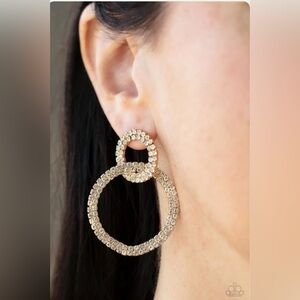 Intensely Icy Gold Post Earrings